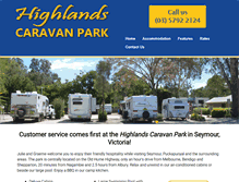 Tablet Screenshot of highlandscaravanpark.com.au